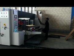 Stozzatrice per la stampa di cartone ondulato in linea con reggiatrice semiautomatica piega-incolla