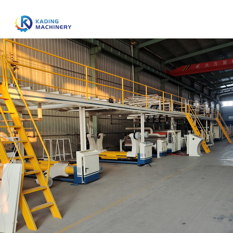 Linea di produzione ondulata da 1400 mm per carta ondulata con riscaldamento a vapore Single Facer