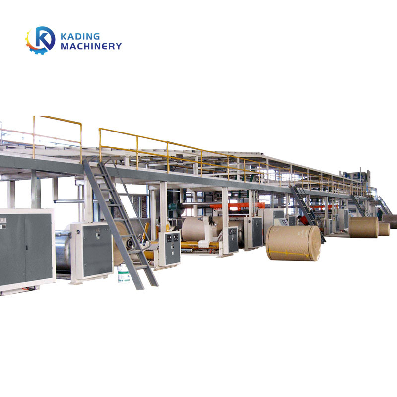 3 / 5 / 7 Linea di produzione di cartoni ondulati a strati con supporto a rullo a propulsione idraulica